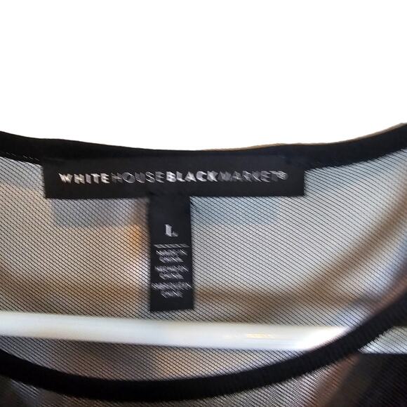 White House Black Market Top Peplum Top Sleeveless Blouse Women L Black Knit Top - Picture 5 of 7